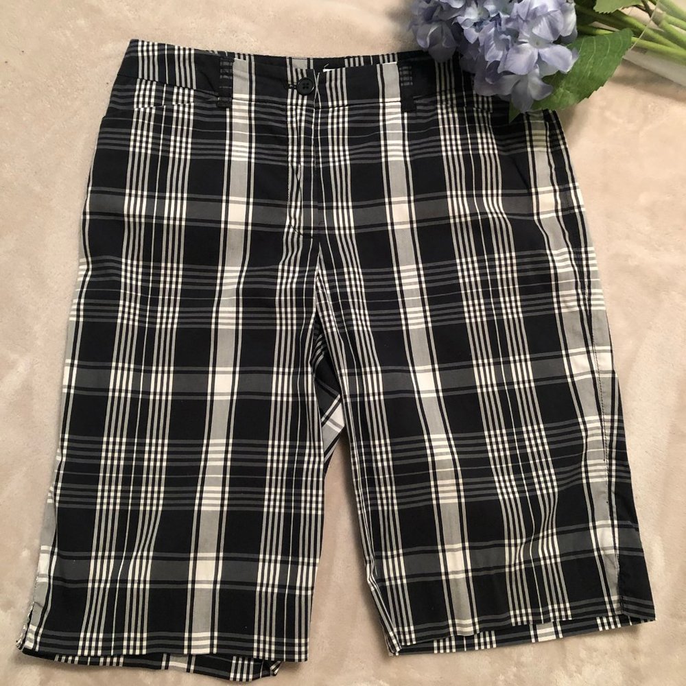 Anne Klein Plaid Stretch Walking Shorts